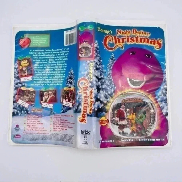 Barney's Night Before Christmas VHS Tape #2034 - Picture 5 of 8